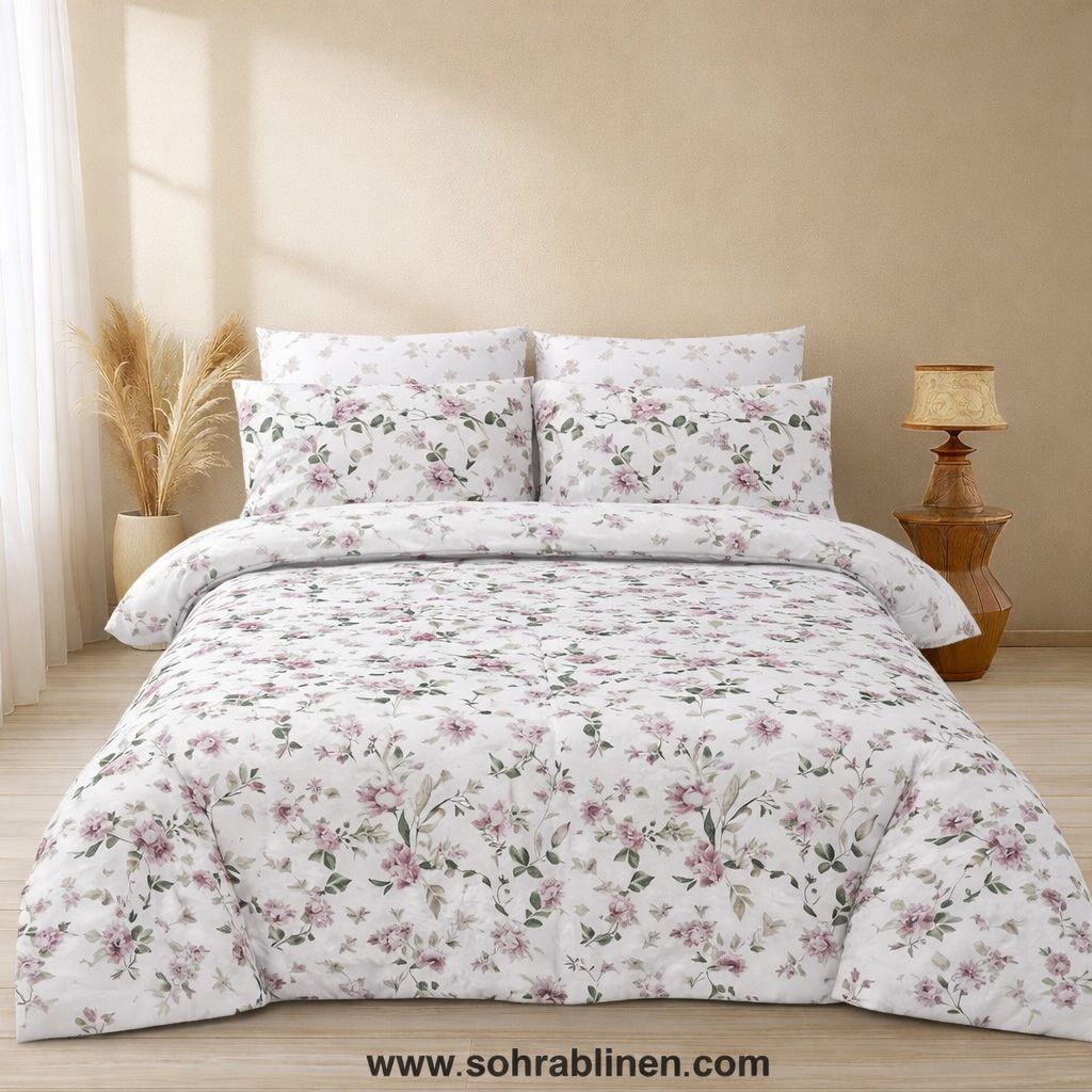 Amber Floral Cotton bed sheet Set